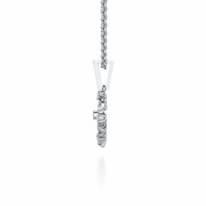 Praise Heart Silver Pendant - White Gold - Image 4