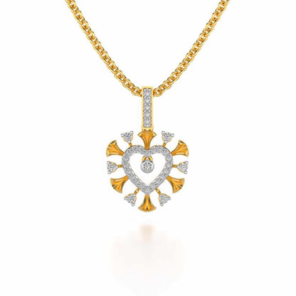 Praise Heart Silver Pendant - Yellow Gold - Image 1