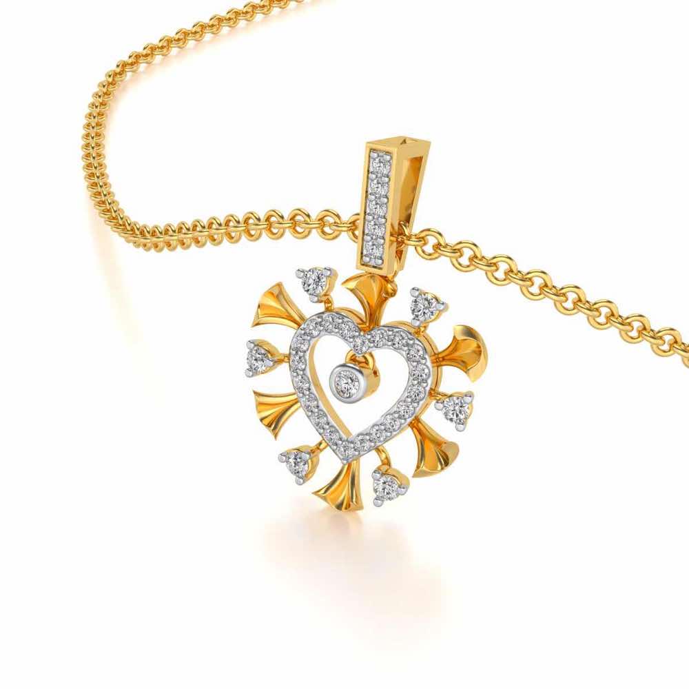 Praise Heart Silver Pendant - Yellow Gold - Image 2