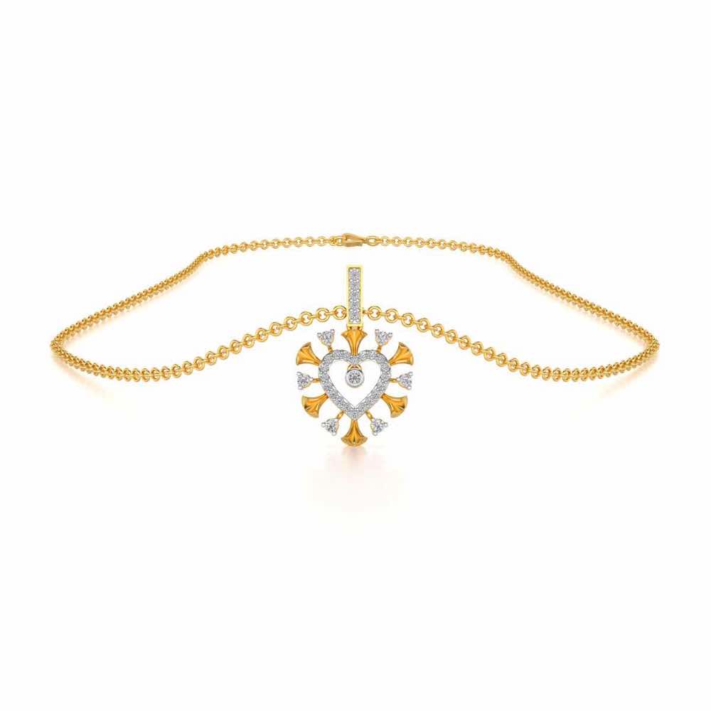 Praise Heart Silver Pendant - Yellow Gold - Image 3