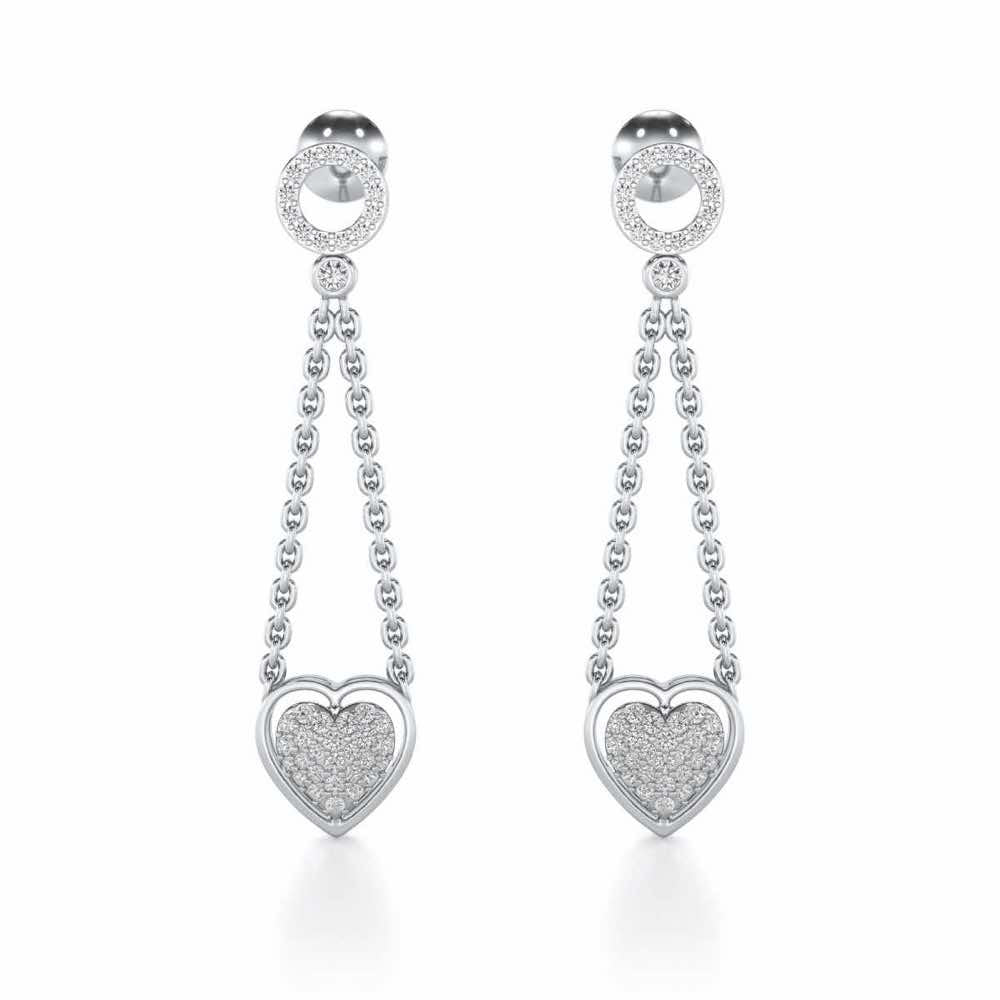Precious Silver Earrings - White Gold - Image 1
