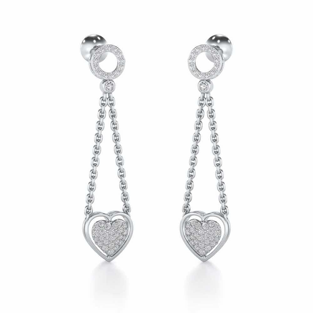 Precious Silver Earrings - White Gold - Image 2