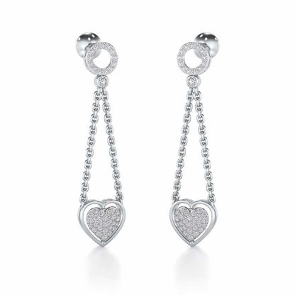 Precious Silver Earrings - White Gold - Image 2