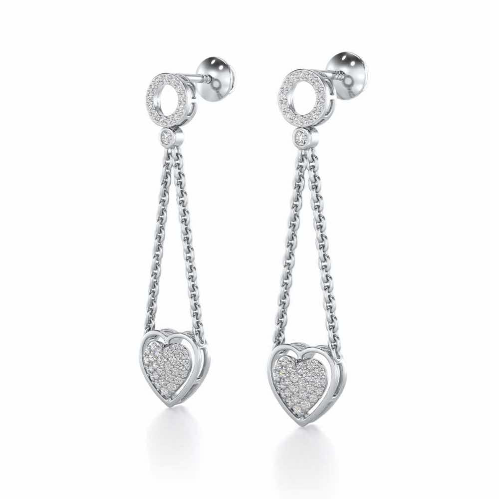 Precious Silver Earrings - White Gold - Image 3