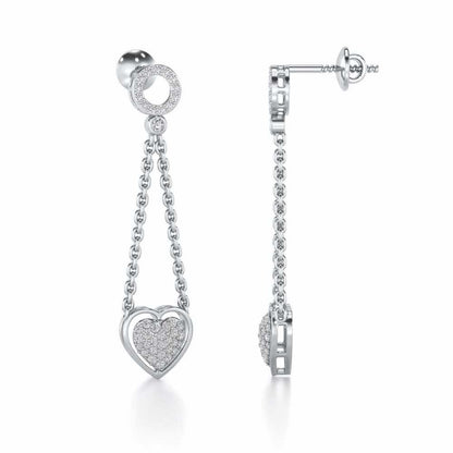 Precious Silver Earrings - White Gold - Image 4