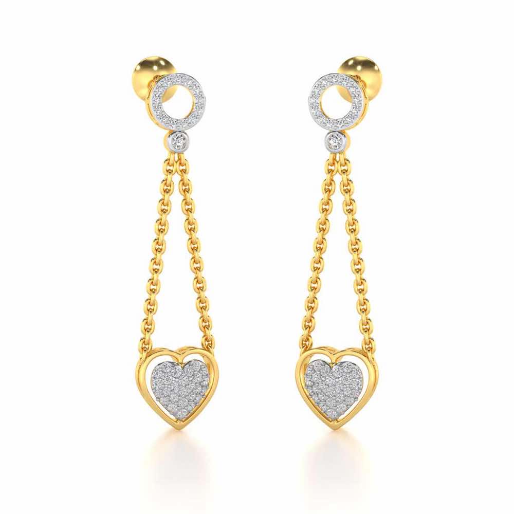 Precious Silver Earrings - Yellow Gold - Image 2