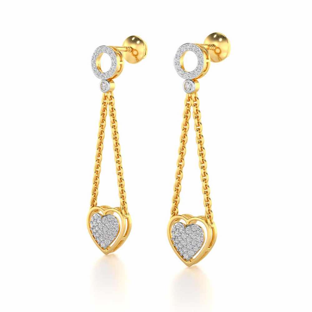 Precious Silver Earrings - Yellow Gold - Image 3