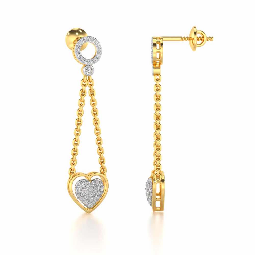 Precious Silver Earrings - Yellow Gold - Image 4