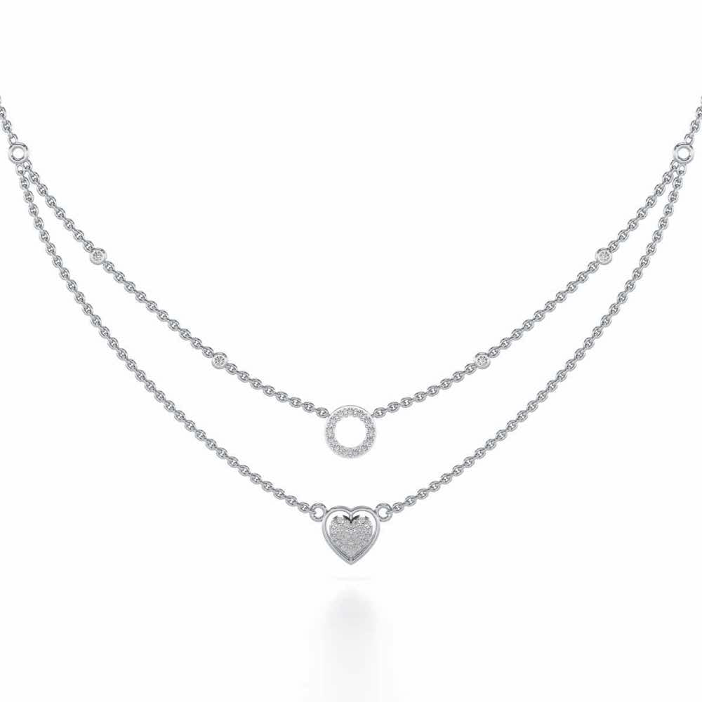 Precious Silver Necklace - White Gold - Image 2
