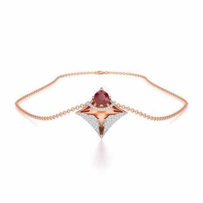 Precious Paradise Garnet Silver Pendant - Rose Gold - Image 3