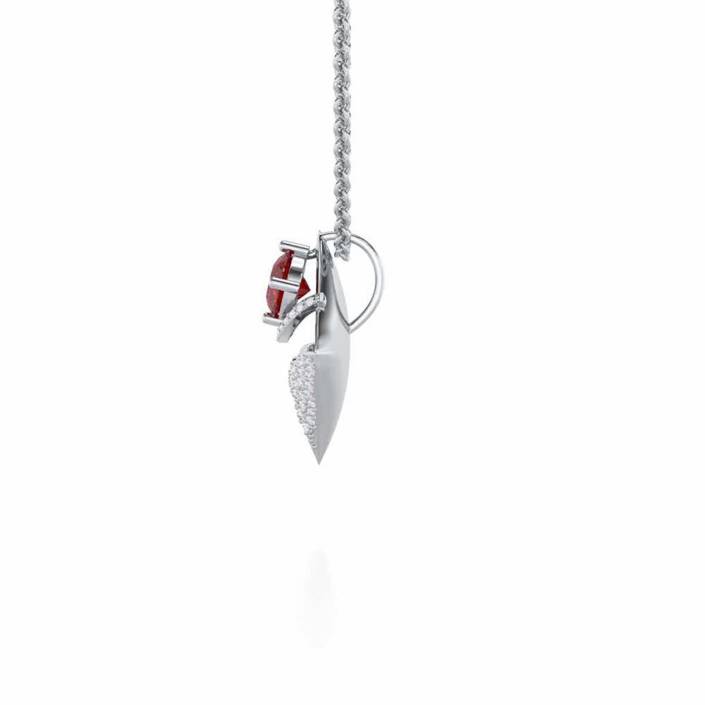 Precious Paradise Garnet Silver Pendant - White Gold - Image 4