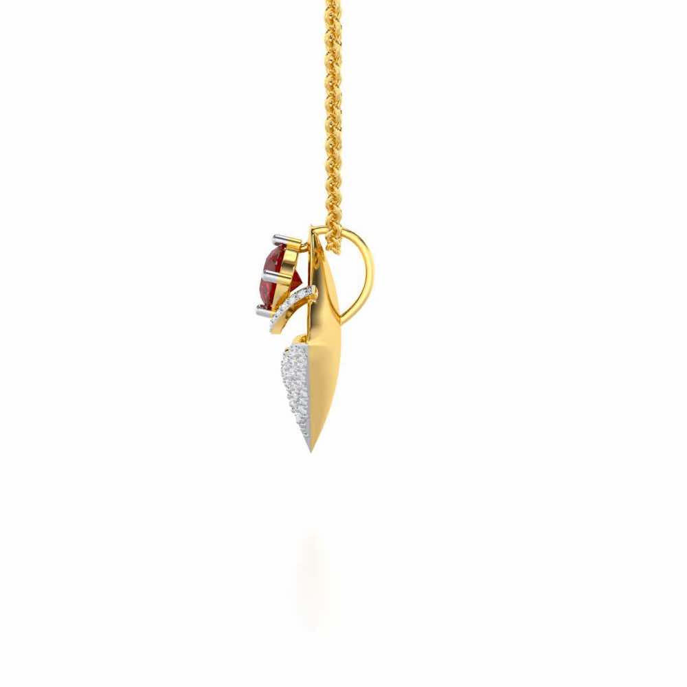 Precious Paradise Garnet Silver Pendant - Yellow Gold - Image 4