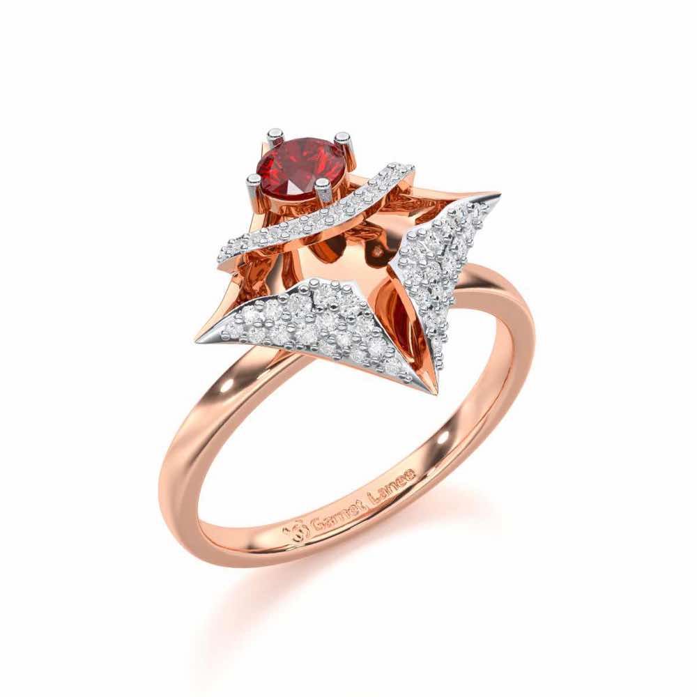 Precious Paradise Garnet Silver Rings - Rose Gold - Image 1