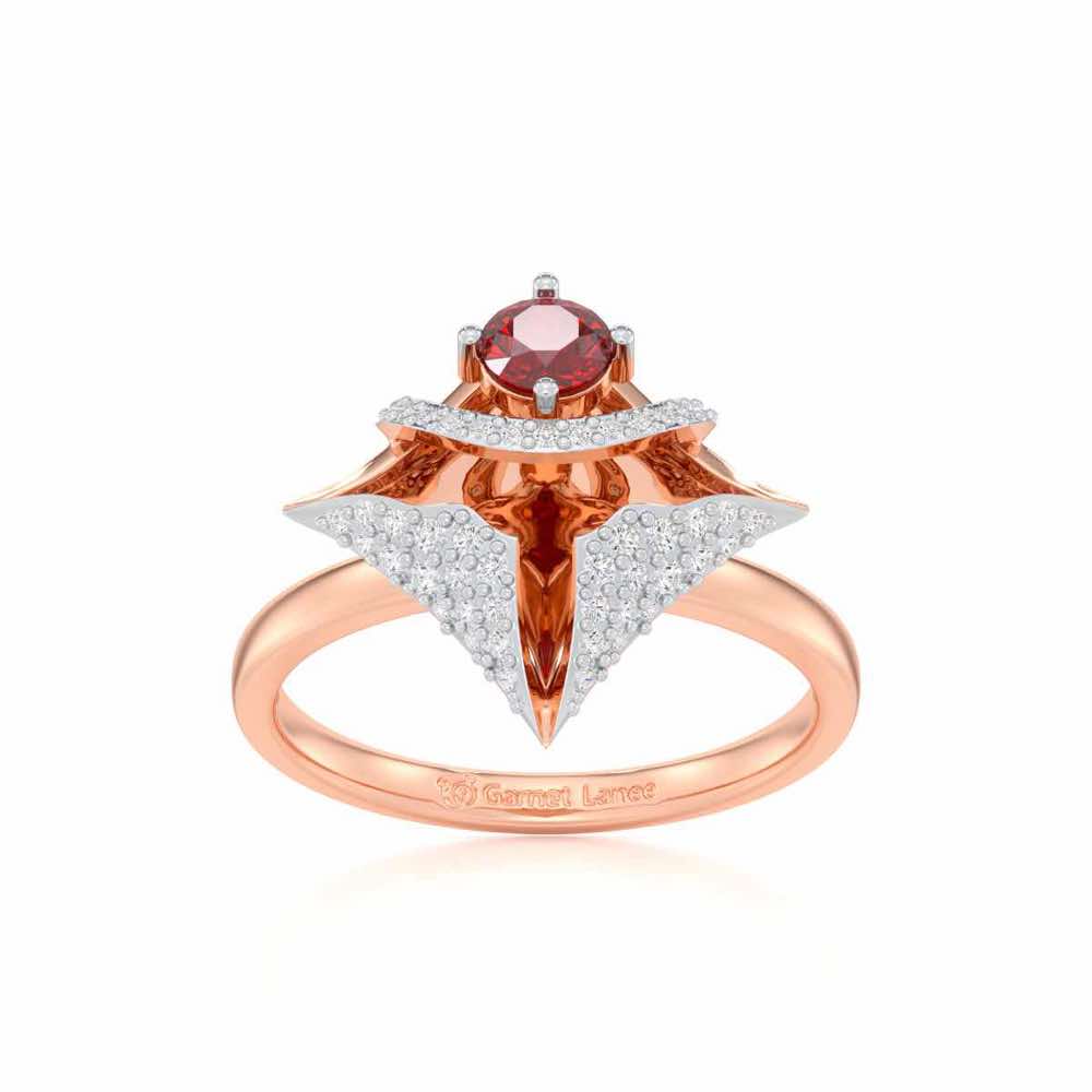 Precious Paradise Garnet Silver Rings - Rose Gold - Image 2