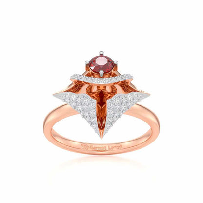 Precious Paradise Garnet Silver Rings - Rose Gold - Image 2