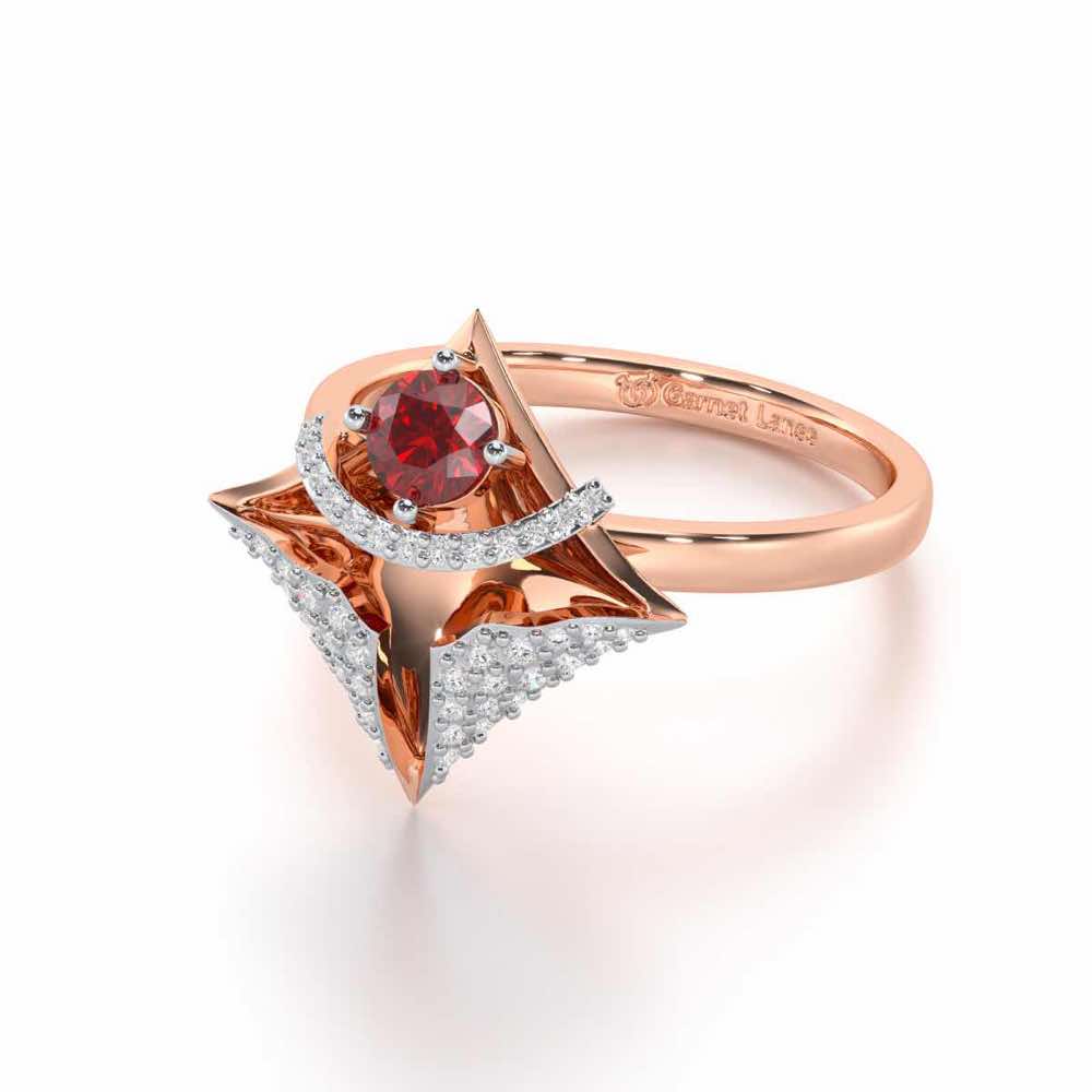 Precious Paradise Garnet Silver Rings - Rose Gold - Image 3