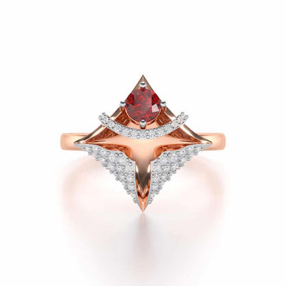 Precious Paradise Garnet Silver Rings - Rose Gold - Image 5