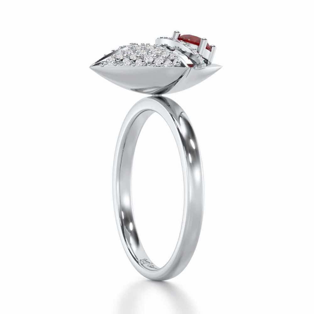 Precious Paradise Garnet Silver Rings - White Gold - Image 4