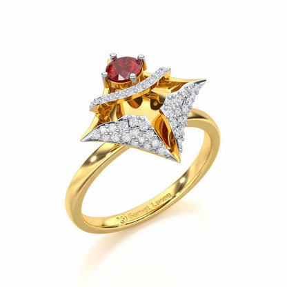 Precious Paradise Garnet Silver Rings - Yellow Gold - Image 1