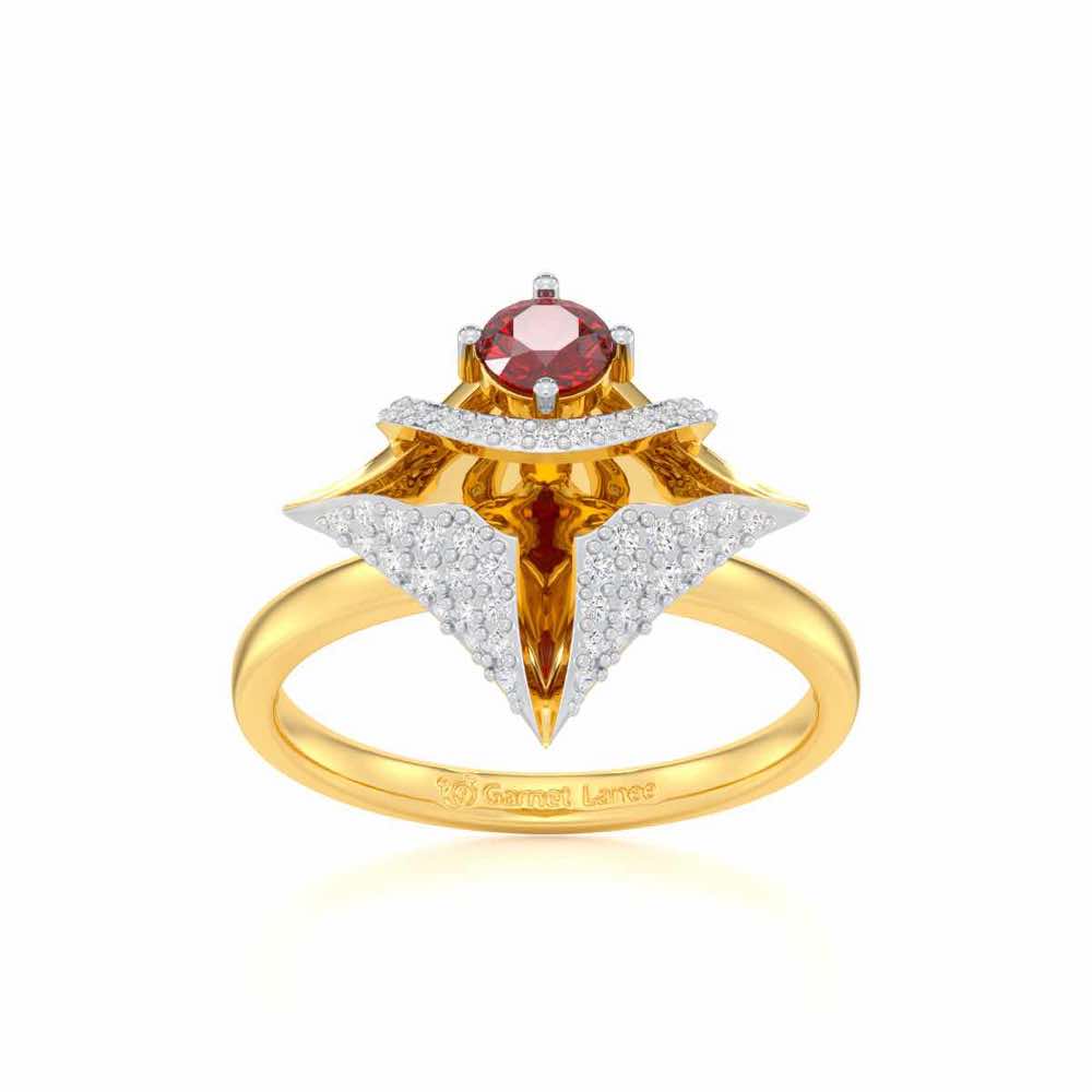 Precious Paradise Garnet Silver Rings - Yellow Gold - Image 2
