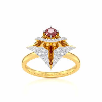 Precious Paradise Garnet Silver Rings - Yellow Gold - Image 2