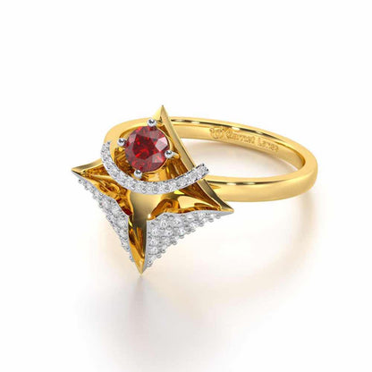 Precious Paradise Garnet Silver Rings - Yellow Gold - Image 3