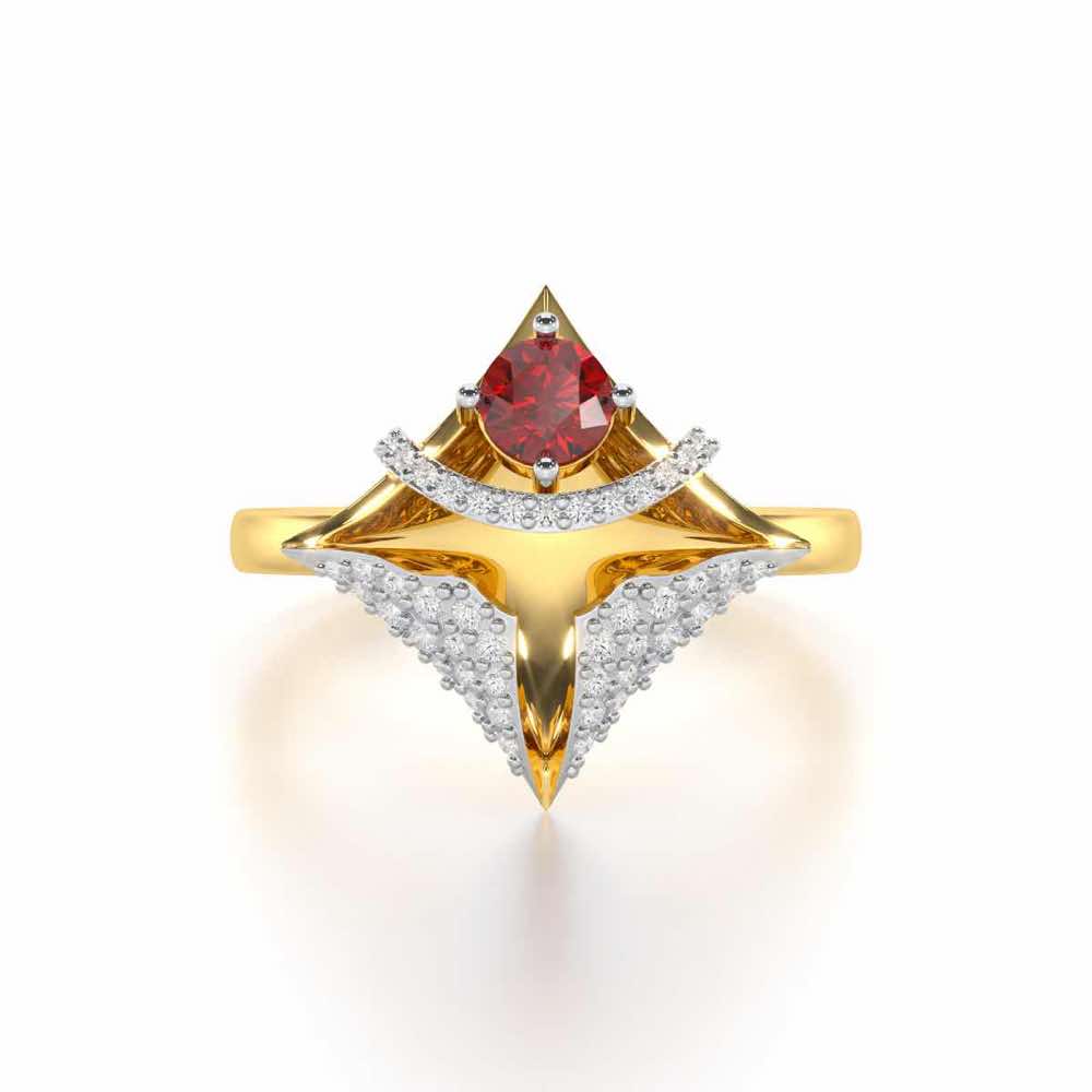 Precious Paradise Garnet Silver Rings - Yellow Gold - Image 5