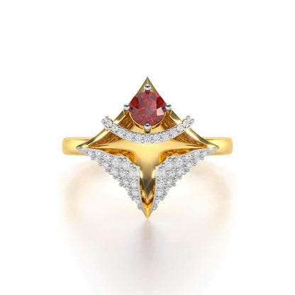 Precious Paradise Garnet Silver Rings - Yellow Gold - Image 5