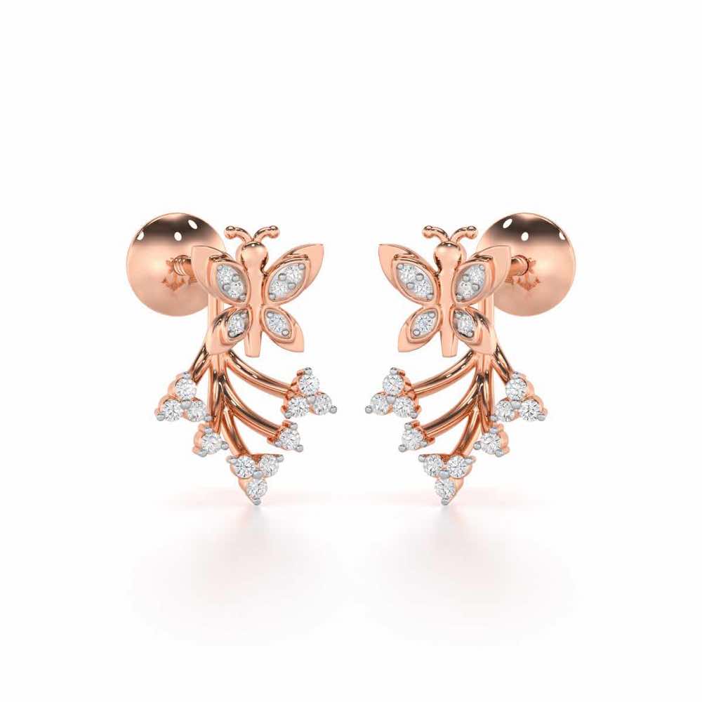 Precious Purity Silver Stud Earrings - Rose Gold - Image 1