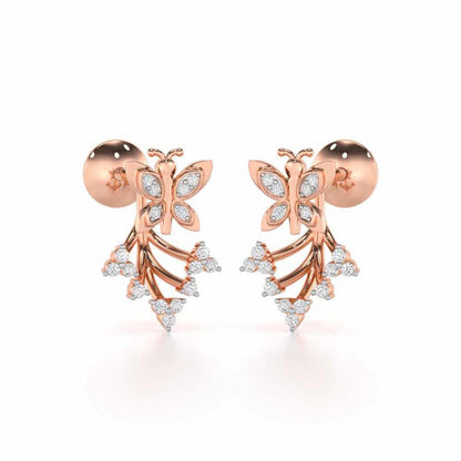 Precious Purity Silver Stud Earrings - Rose Gold - Image 1