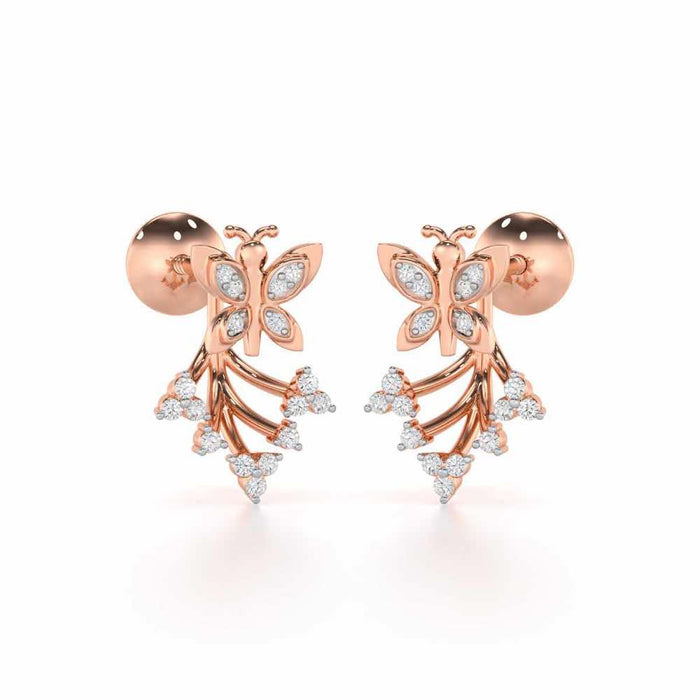 Precious Purity Silver Stud Earrings - Rose Gold - Image 1