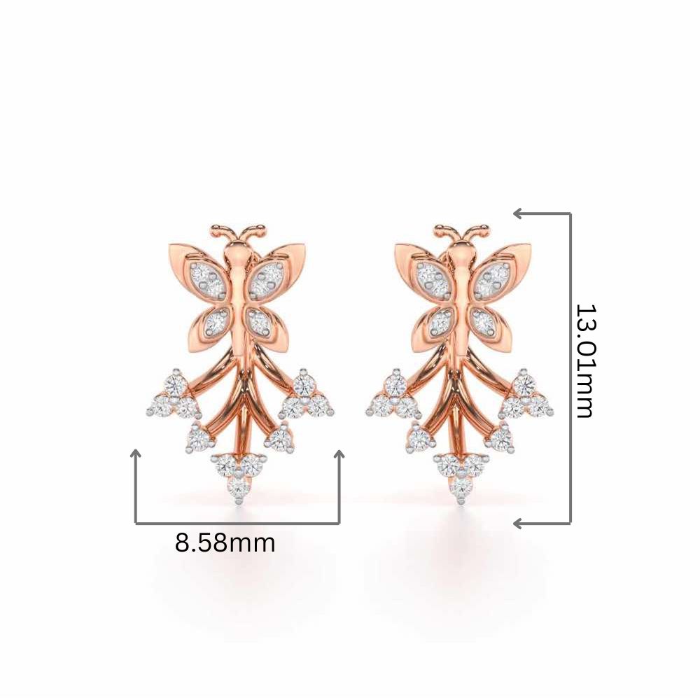 Precious Purity Silver Stud Earrings - Rose Gold - Image 2