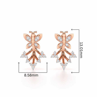 Precious Purity Silver Stud Earrings - Rose Gold - Image 2
