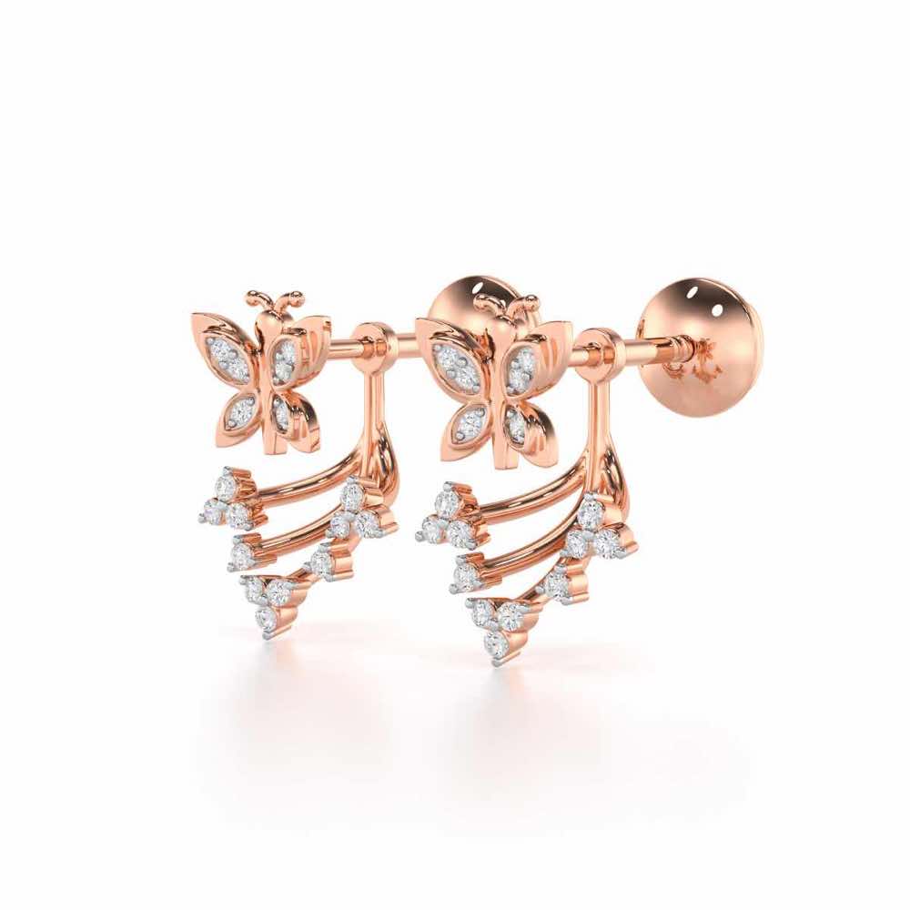 Precious Purity Silver Stud Earrings - Rose Gold - Image 3