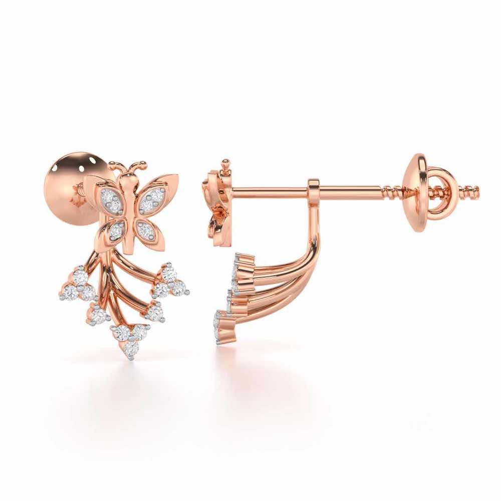 Precious Purity Silver Stud Earrings - Rose Gold - Image 4