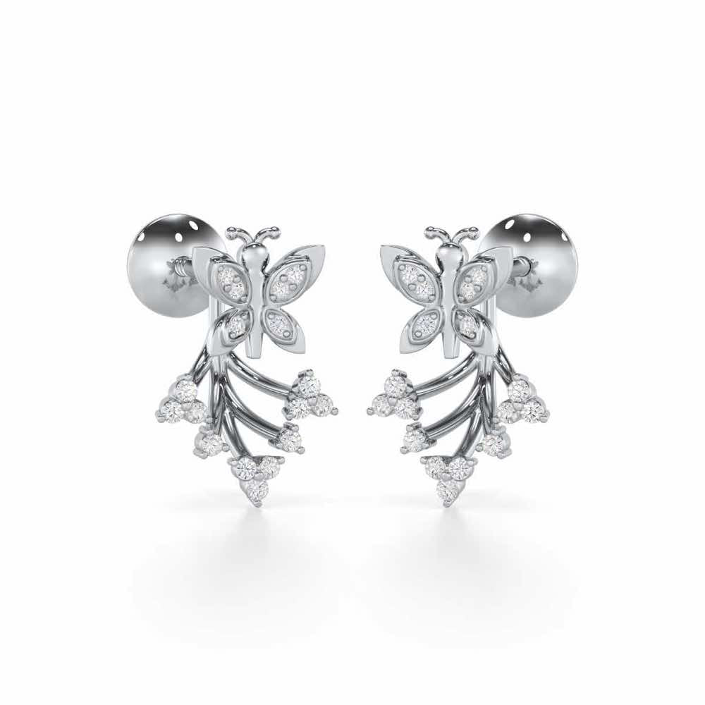 Precious Purity Silver Stud Earrings - White Gold - Image 1