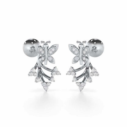 Precious Purity Silver Stud Earrings - White Gold - Image 1