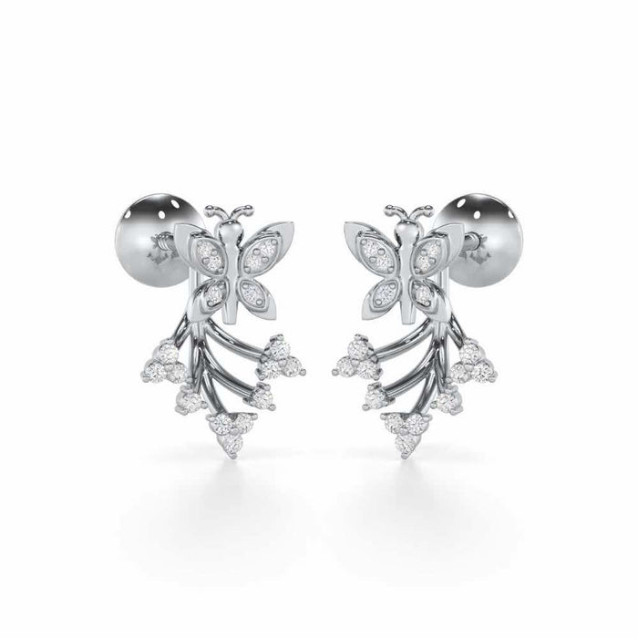 Precious Purity Silver Stud Earrings - White Gold - Image 1