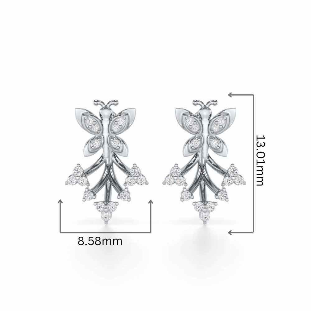 Precious Purity Silver Stud Earrings - White Gold - Image 2