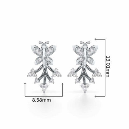 Precious Purity Silver Stud Earrings - White Gold - Image 2