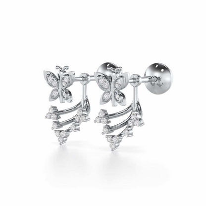 Precious Purity Silver Stud Earrings - White Gold - Image 3
