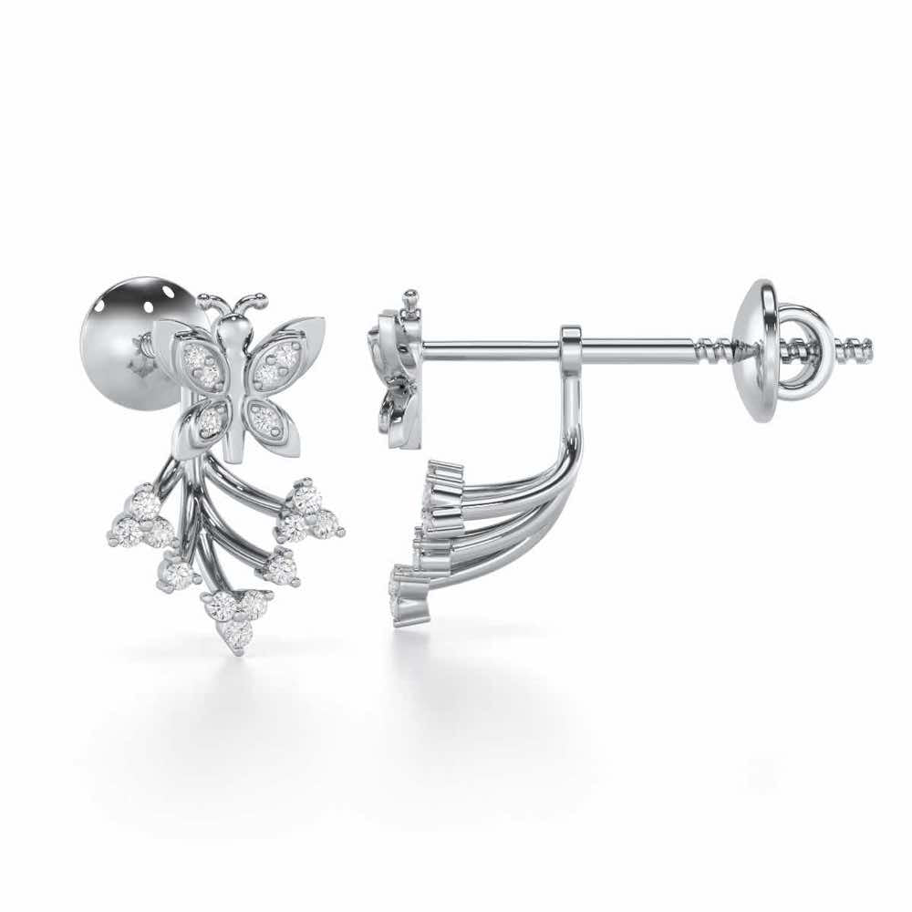 Precious Purity Silver Stud Earrings - White Gold - Image 4