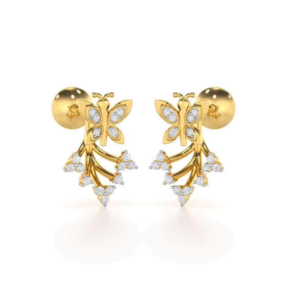Precious Purity Silver Stud Earrings - Yellow Gold - Image 1