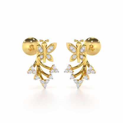 Precious Purity Silver Stud Earrings - Yellow Gold - Image 1