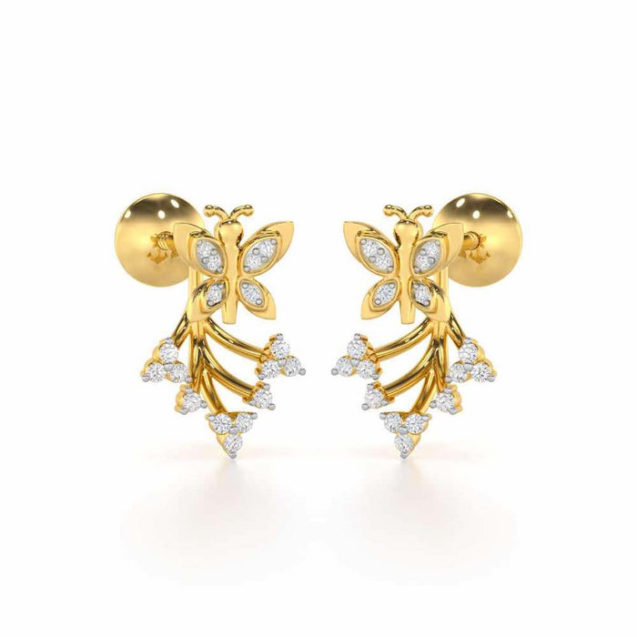 Precious Purity Silver Stud Earrings - Yellow Gold - Image 1