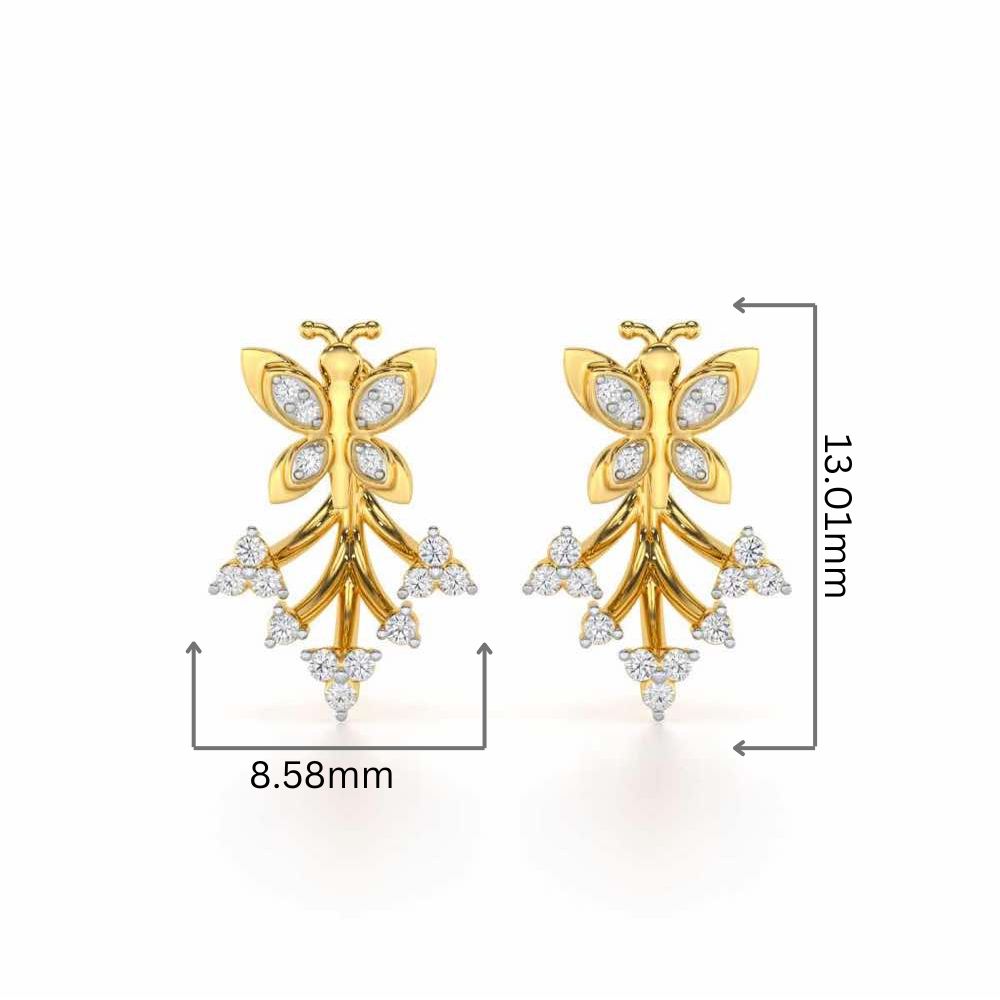 Precious Purity Silver Stud Earrings - Yellow Gold - Image 2