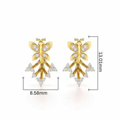 Precious Purity Silver Stud Earrings - Yellow Gold - Image 2