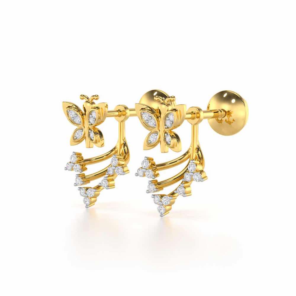 Precious Purity Silver Stud Earrings - Yellow Gold - Image 3