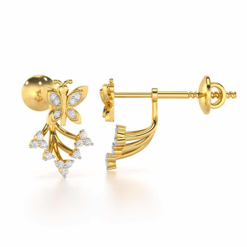 Precious Purity Silver Stud Earrings - Yellow Gold - Image 4