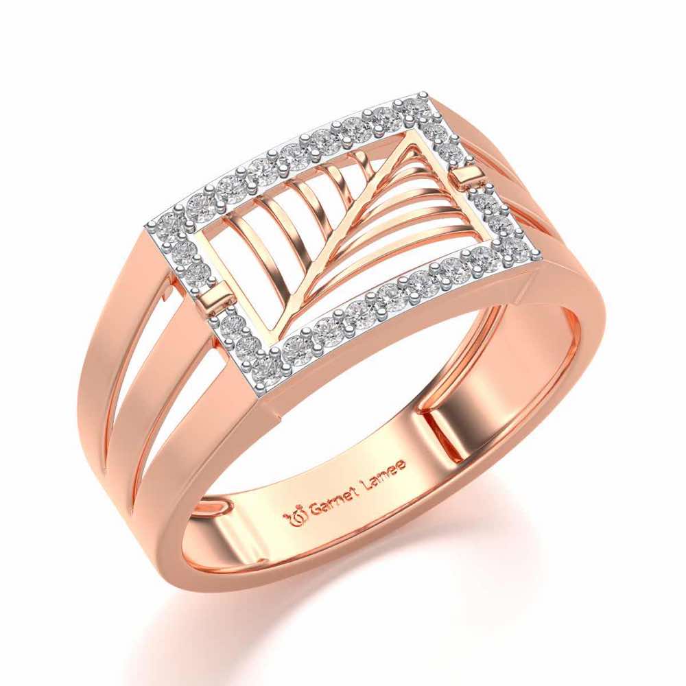 Prestige Silver Ring For Men - Rose Gold - Image 1